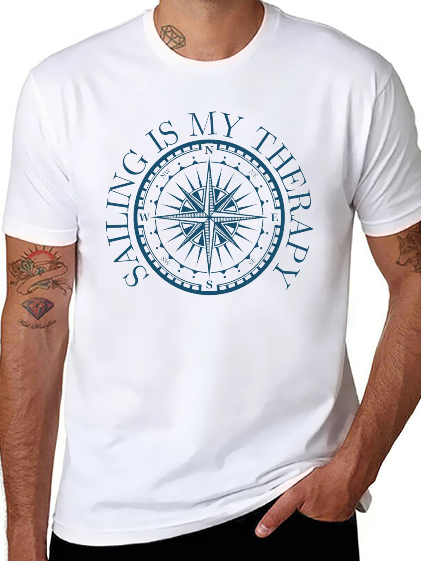 Sailing is My Therapy Compass Graphic T-Shirt