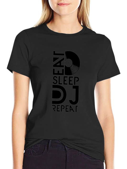 Eat Sleep DJ Repeat Black Graphic Tee