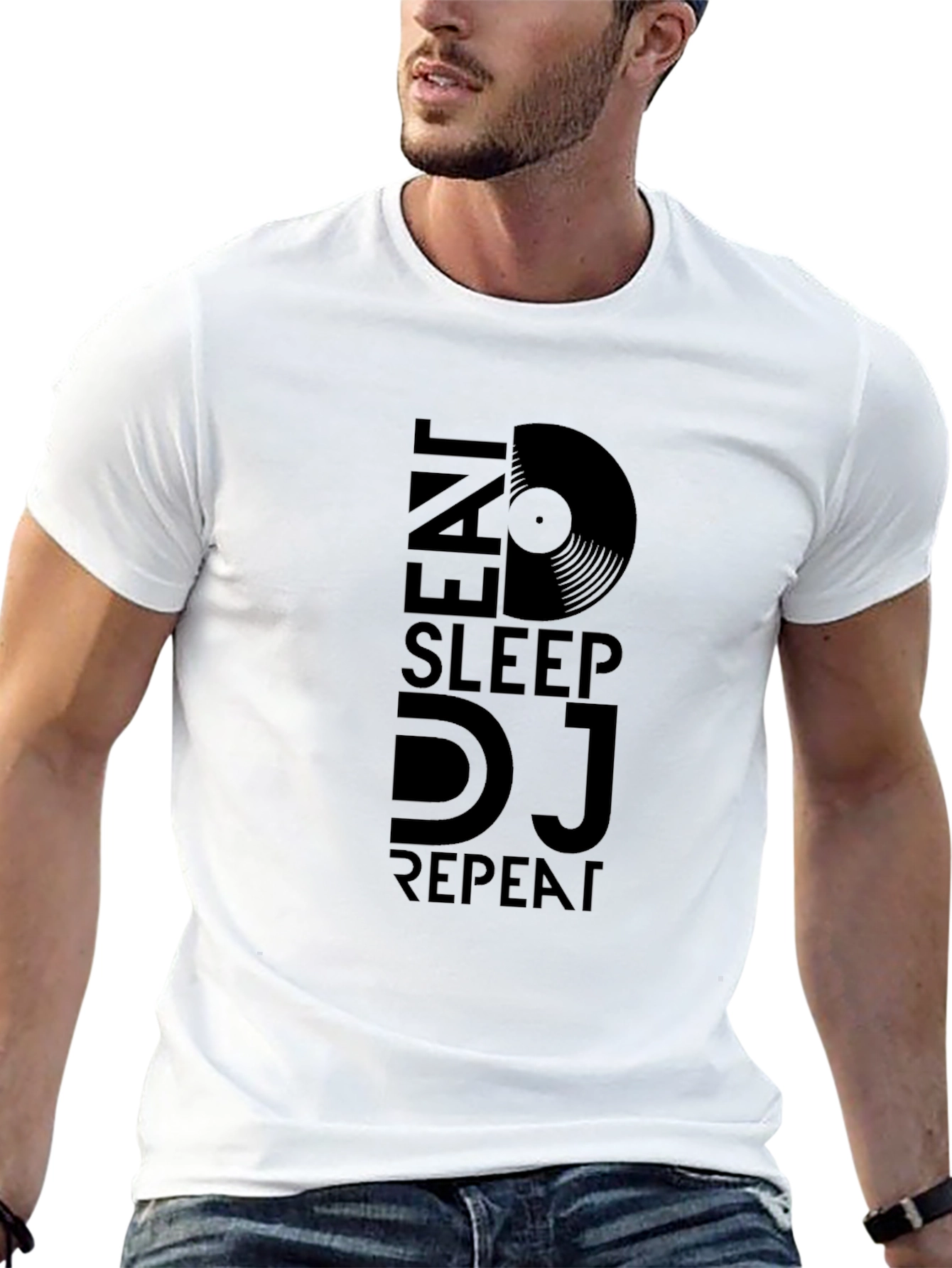 Eat Sleep DJ Repeat Black Graphic Tee