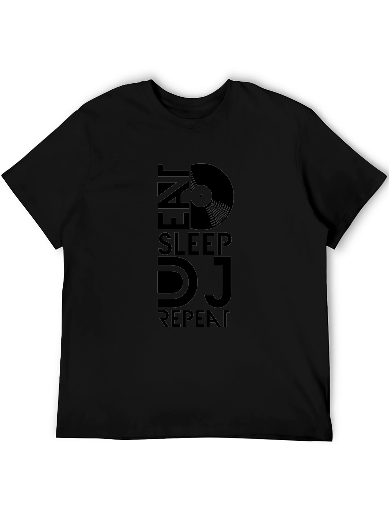 Eat Sleep DJ Repeat Black Graphic Tee