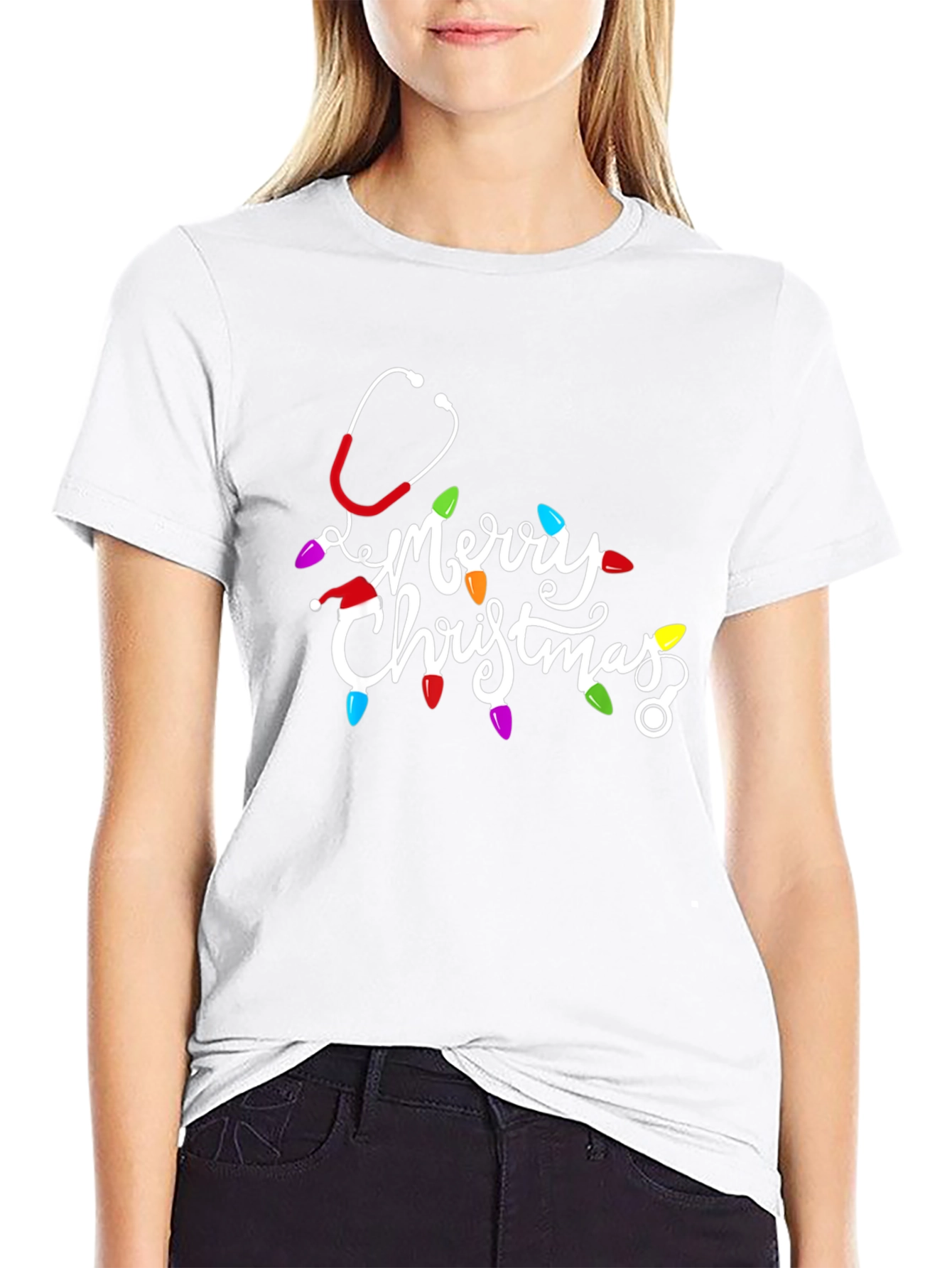 Merry Christmas Nurse Stethoscope T-Shirt