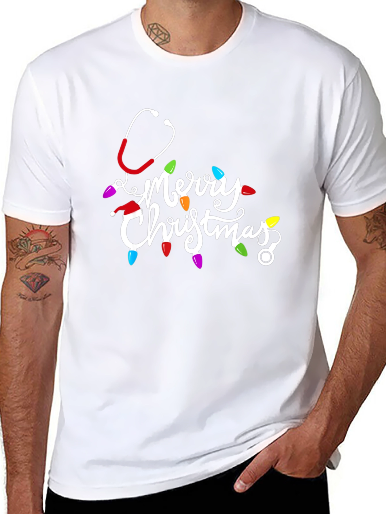 Merry Christmas Nurse Stethoscope T-Shirt