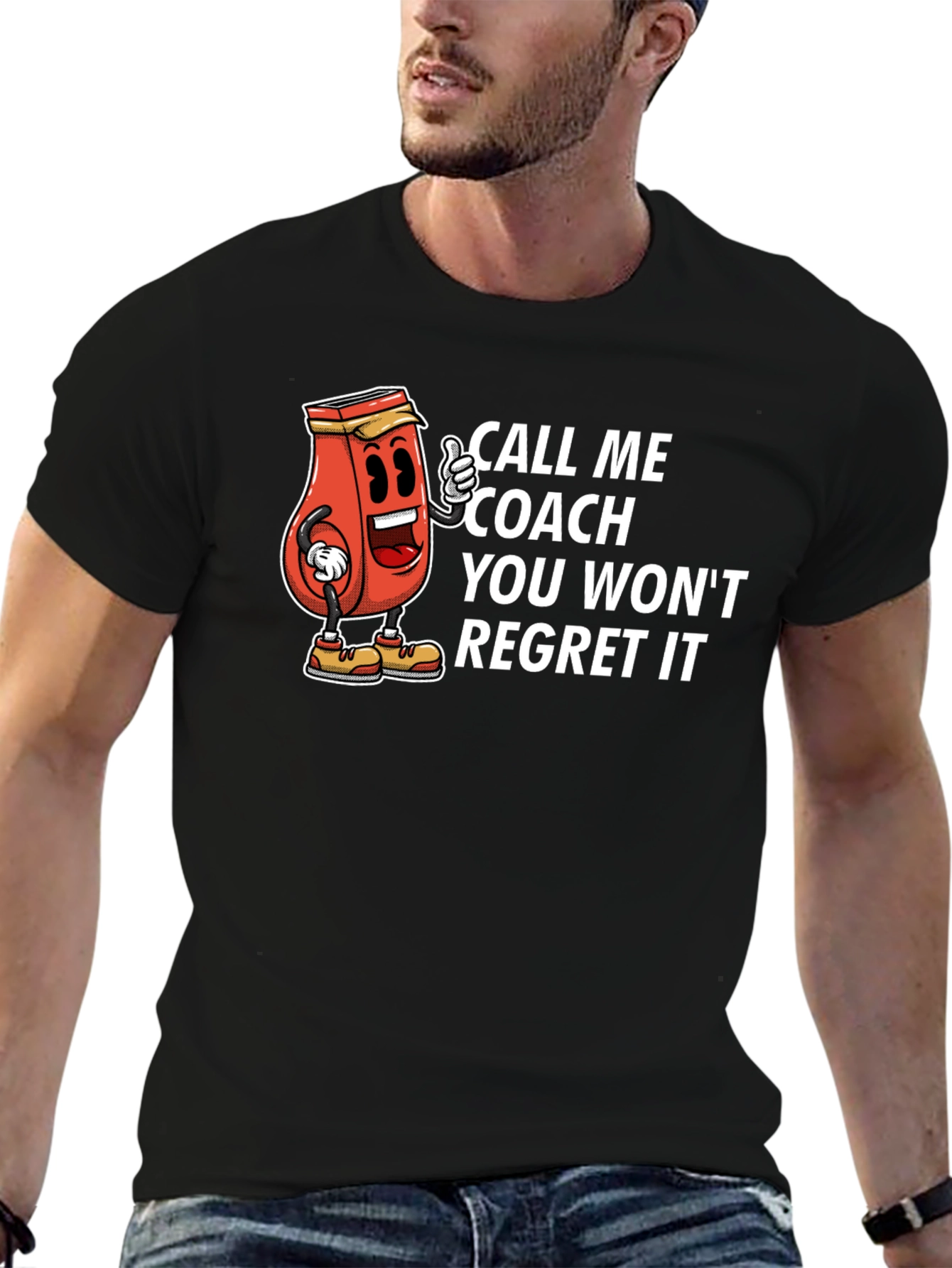 Call Me Coach T-Shirt - Humorous Cartoon Design