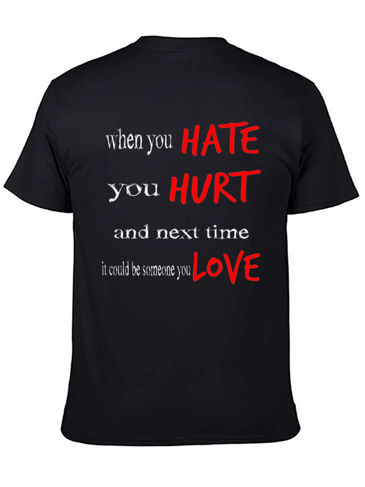 Hate Hurts Graphic Tee - Black