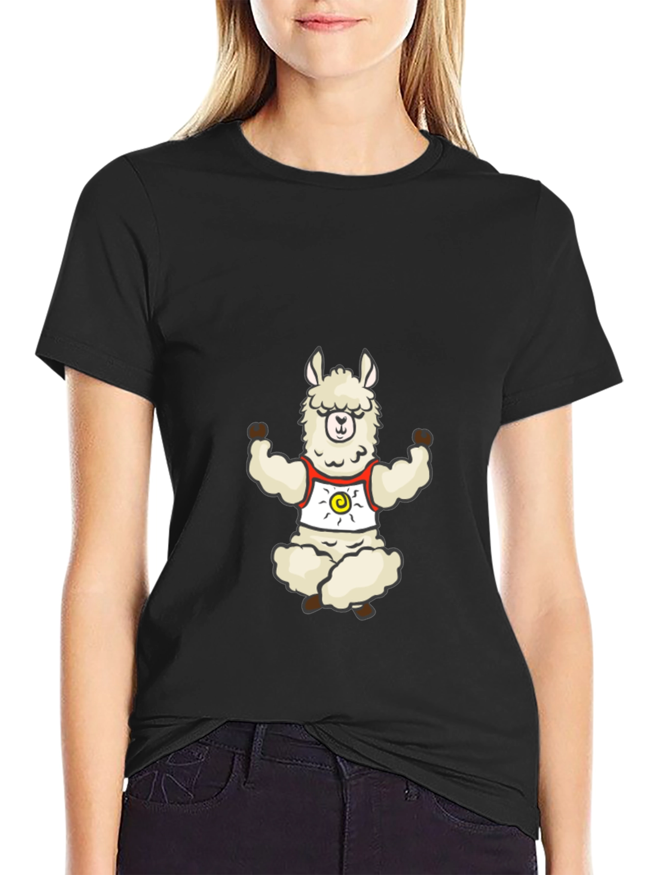 Zen Llama Graphic Tee - Relaxed Meditation Vibe