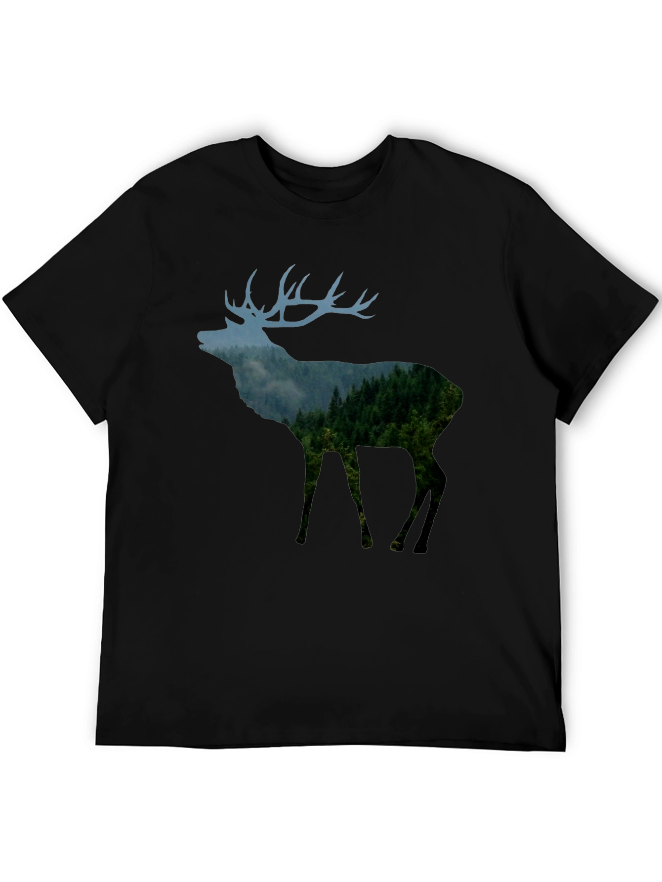 Nature Deer Black T-Shirt