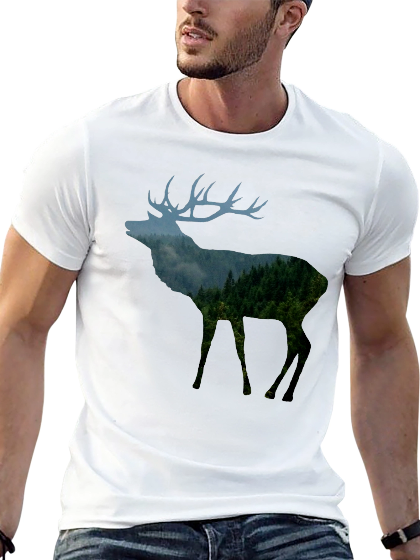 Nature Deer Black T-Shirt
