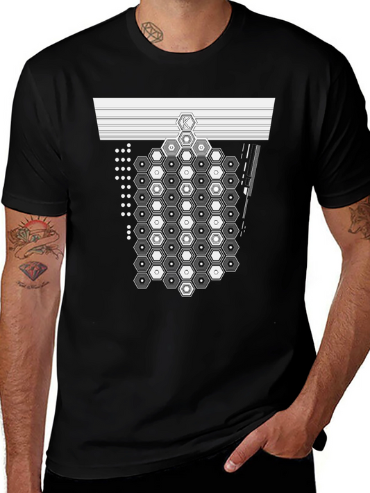 Geometric Hexagon T-Shirt - Modern Design