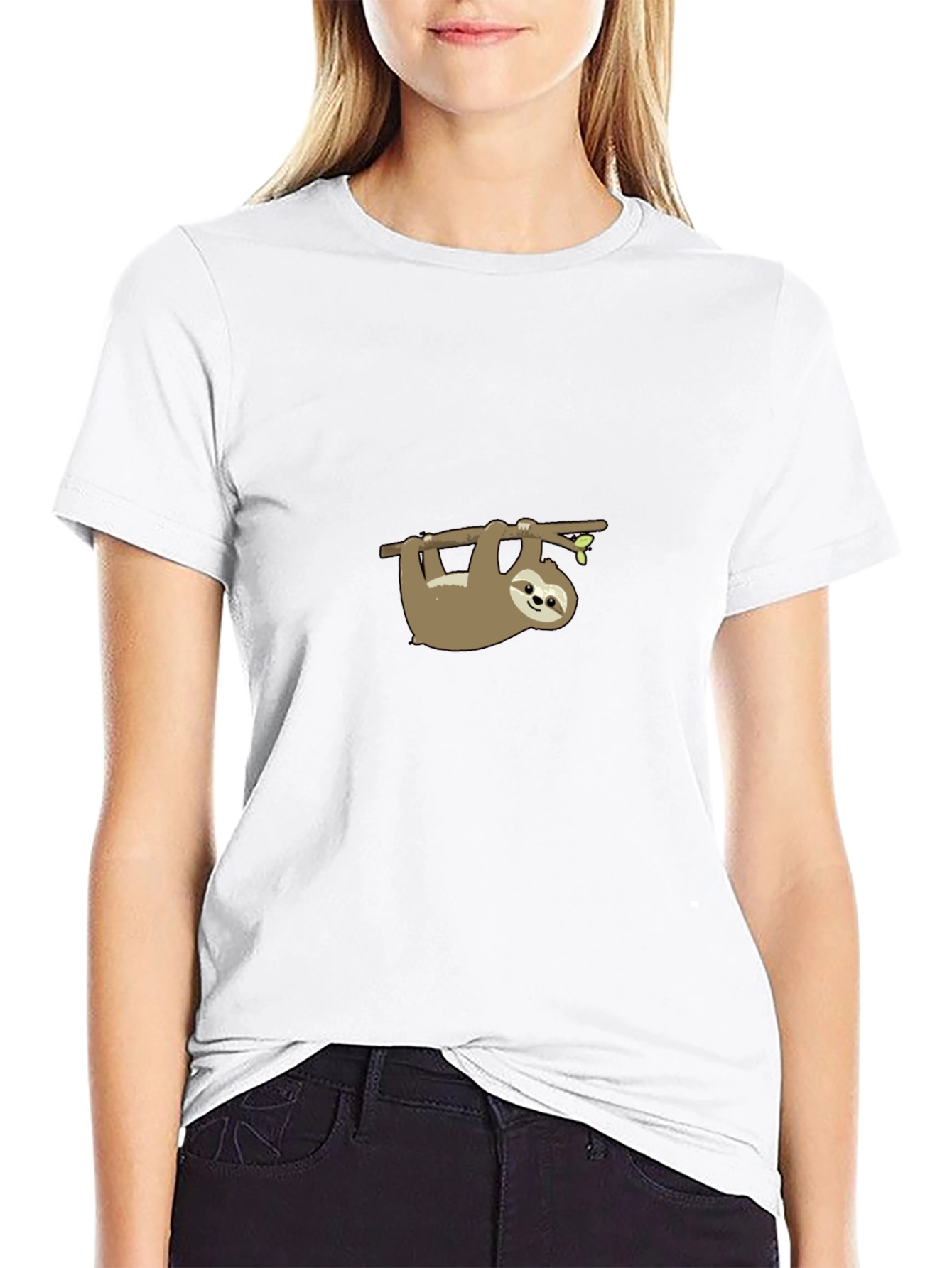 Sloth Graphic Print T-Shirt Casual Mens Tee