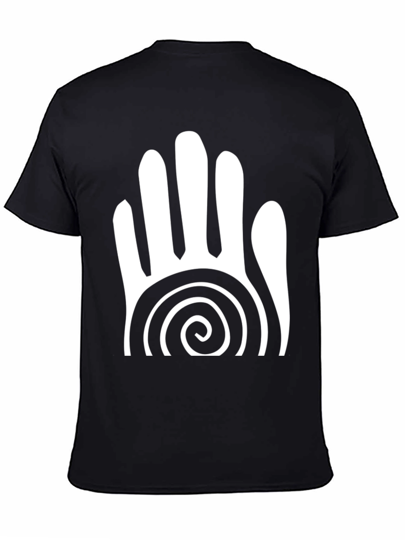 Tribal Hand Spiral Graphic Tee - Black