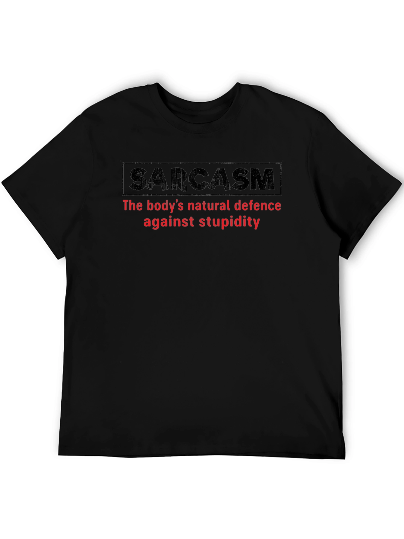 Sarcasm Defense Black Cotton T-Shirt