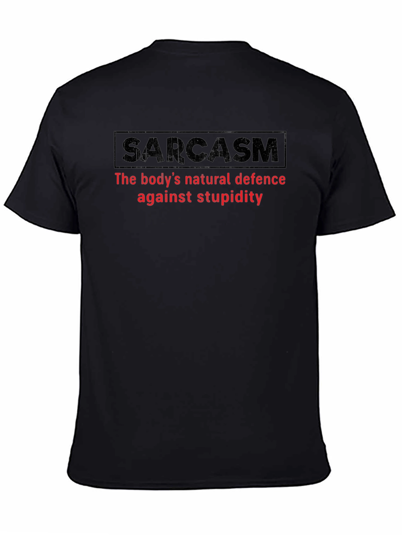 Sarcasm Defense Black Cotton T-Shirt