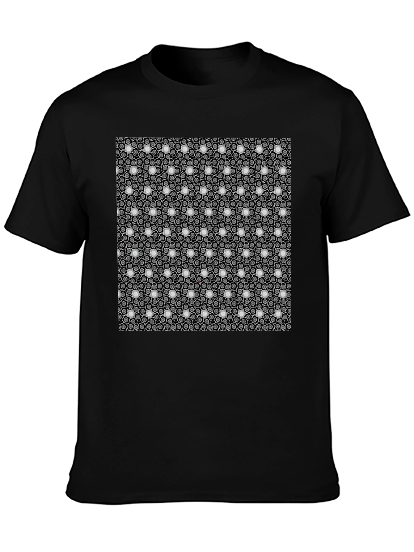 Patterned Black T-Shirt - Unique Design