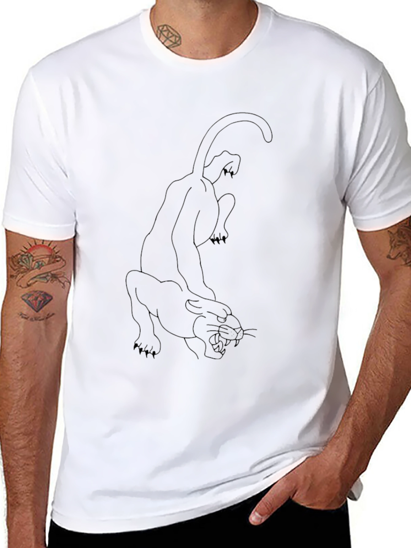 Black Panther Outline Graphic T-Shirt