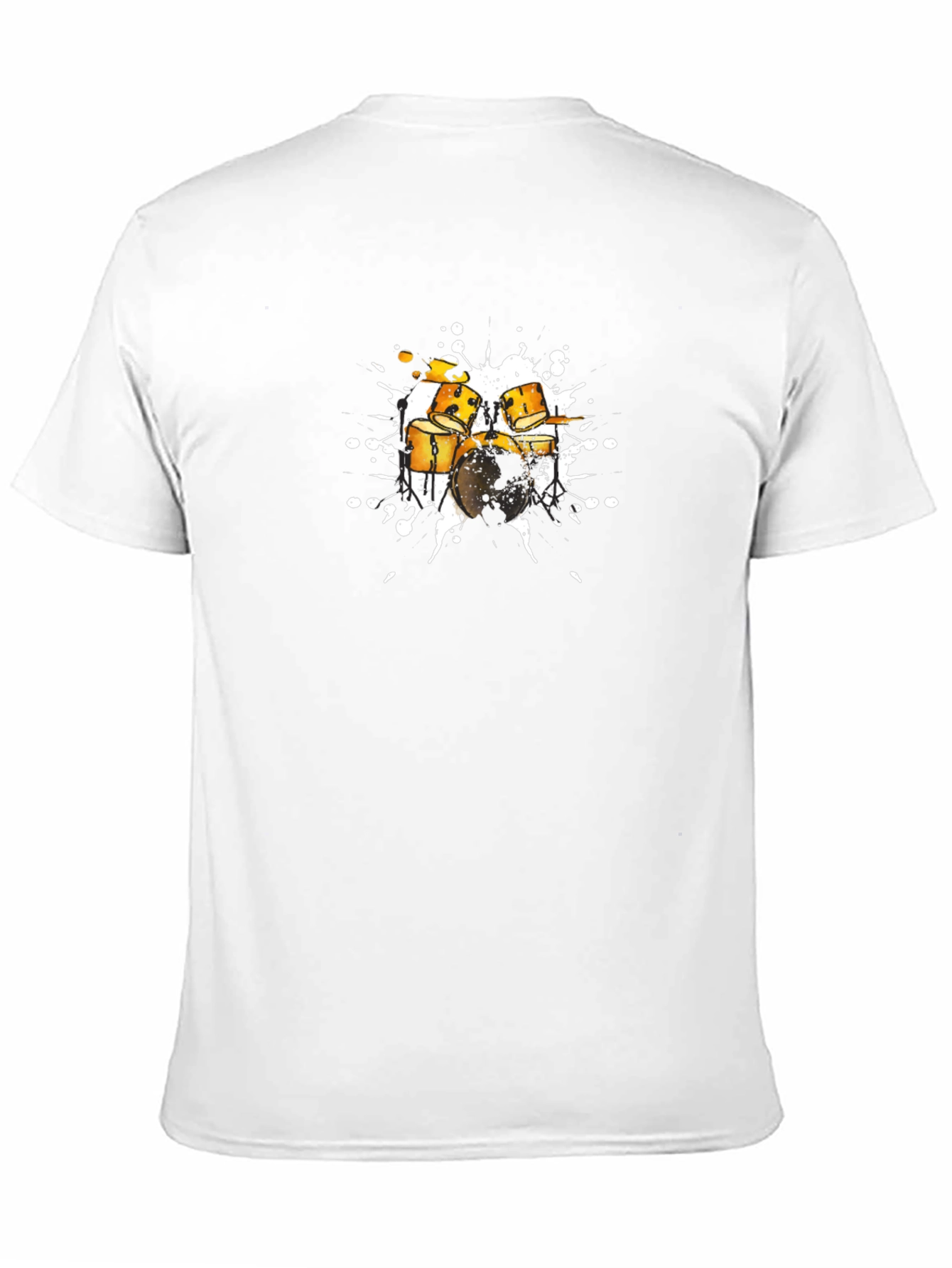 Drum Set Graphic Tee - Stylish Black Cotton T-Shirt