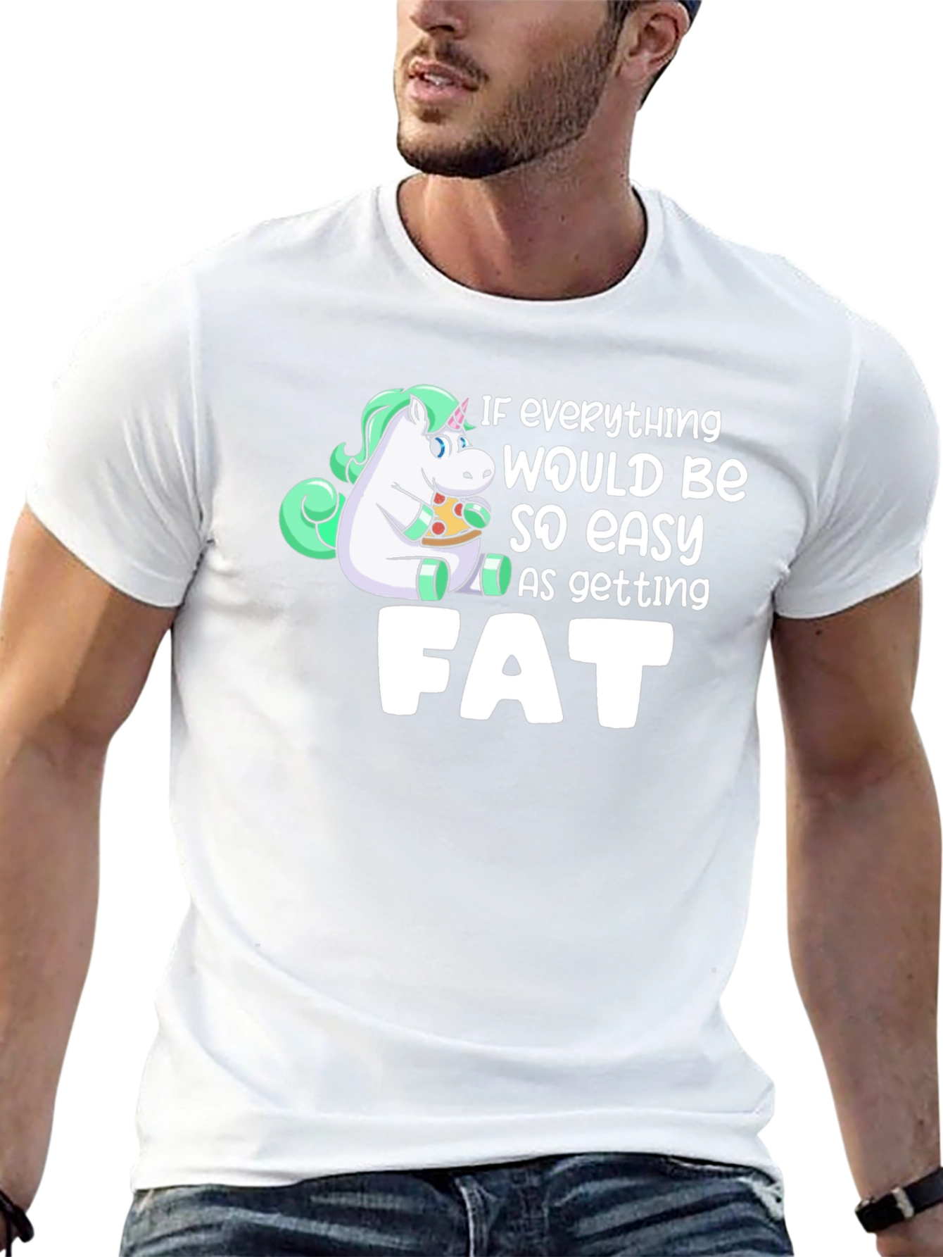 Unicorn Pizza Fat Funny T-Shirt