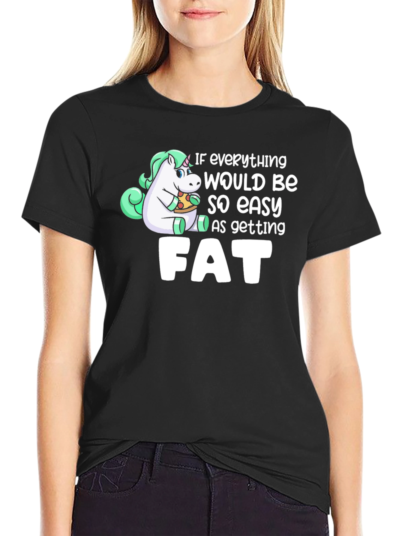 Unicorn Pizza Fat Funny T-Shirt