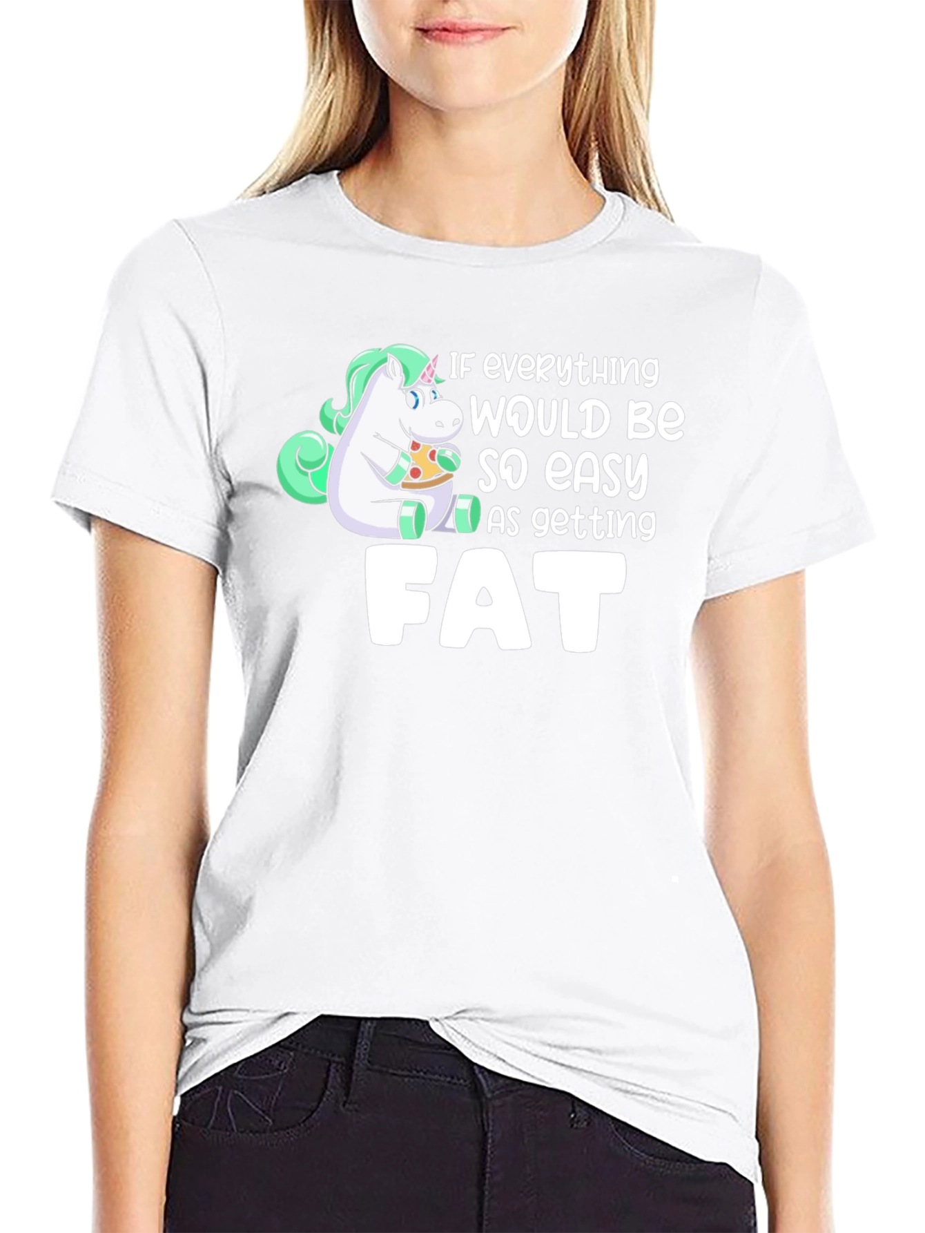 Unicorn Pizza Fat Funny T-Shirt
