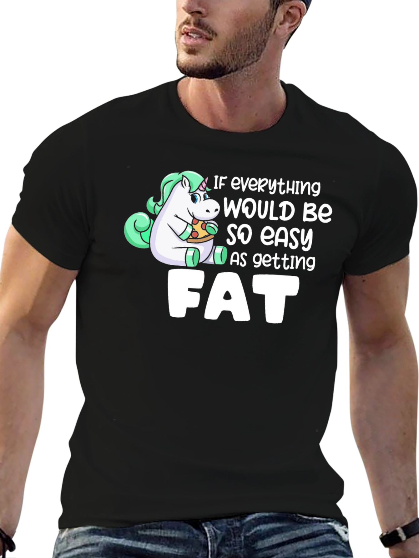 Unicorn Pizza Fat Funny T-Shirt