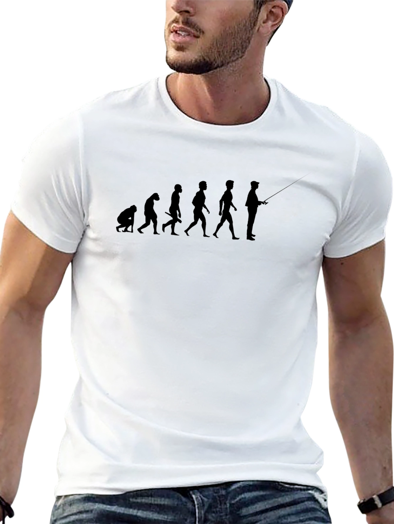 Evolution of Fishing T-Shirt: Humor Tee