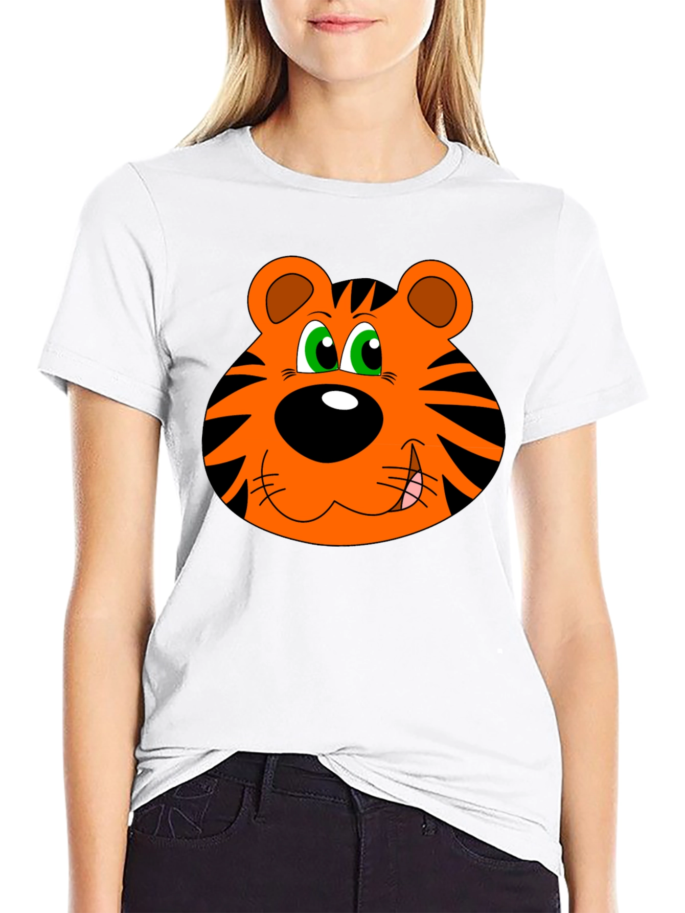 Cartoon Tiger Graphic T-Shirt