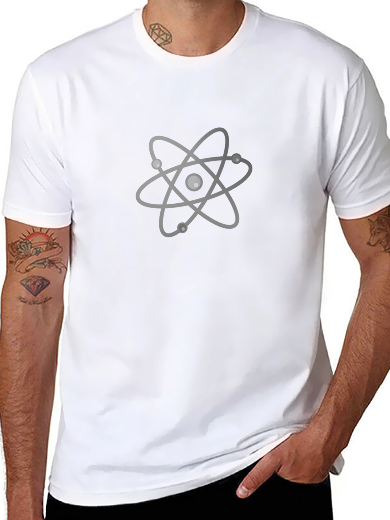 Atom Graphic Print Black T-Shirt