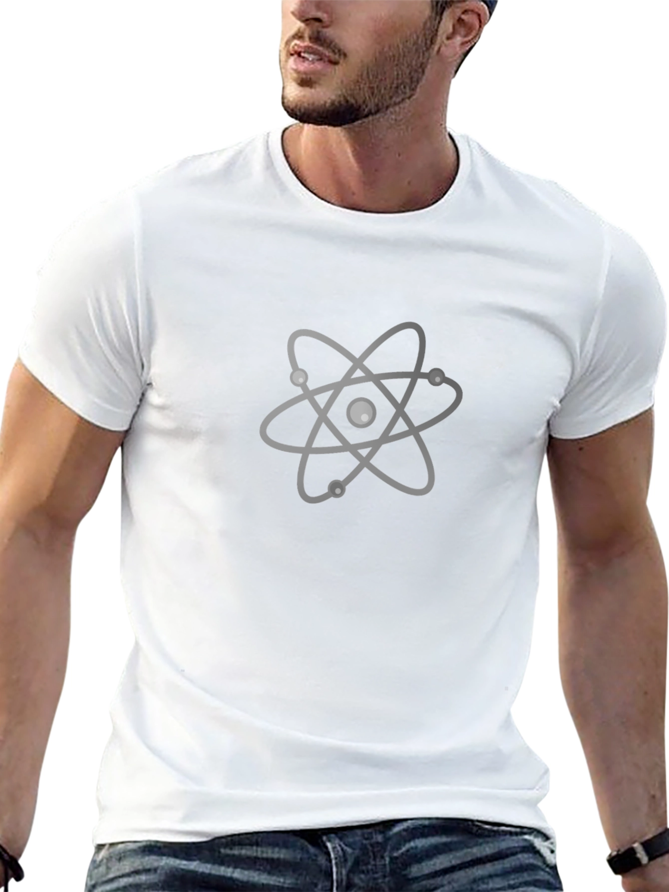Atom Graphic Print Black T-Shirt