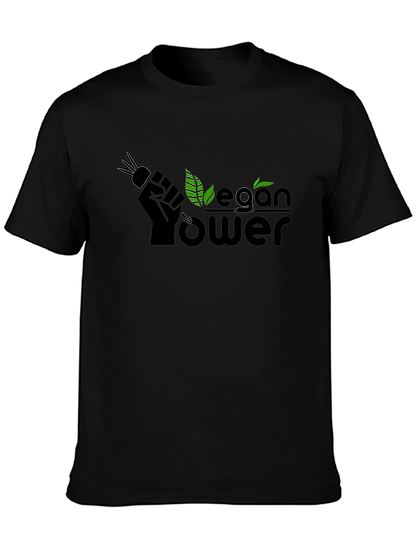 Vegan Power T-Shirt - Black Graphic Tee