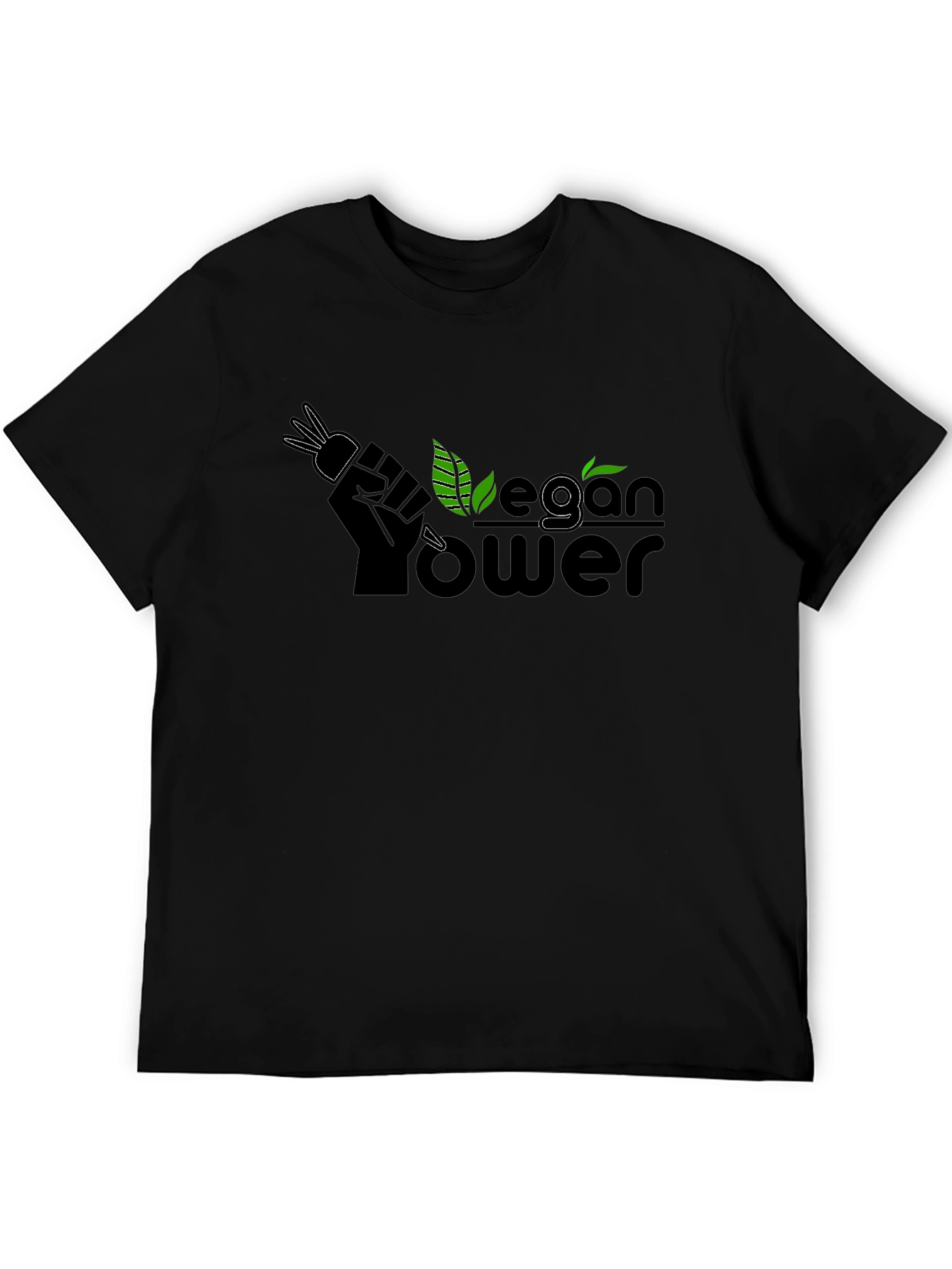 Vegan Power T-Shirt - Black Graphic Tee