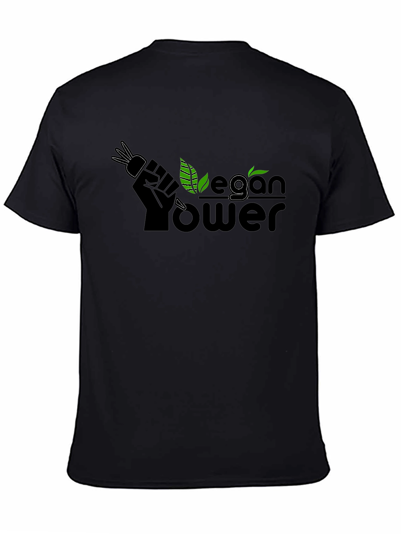 Vegan Power T-Shirt - Black Graphic Tee