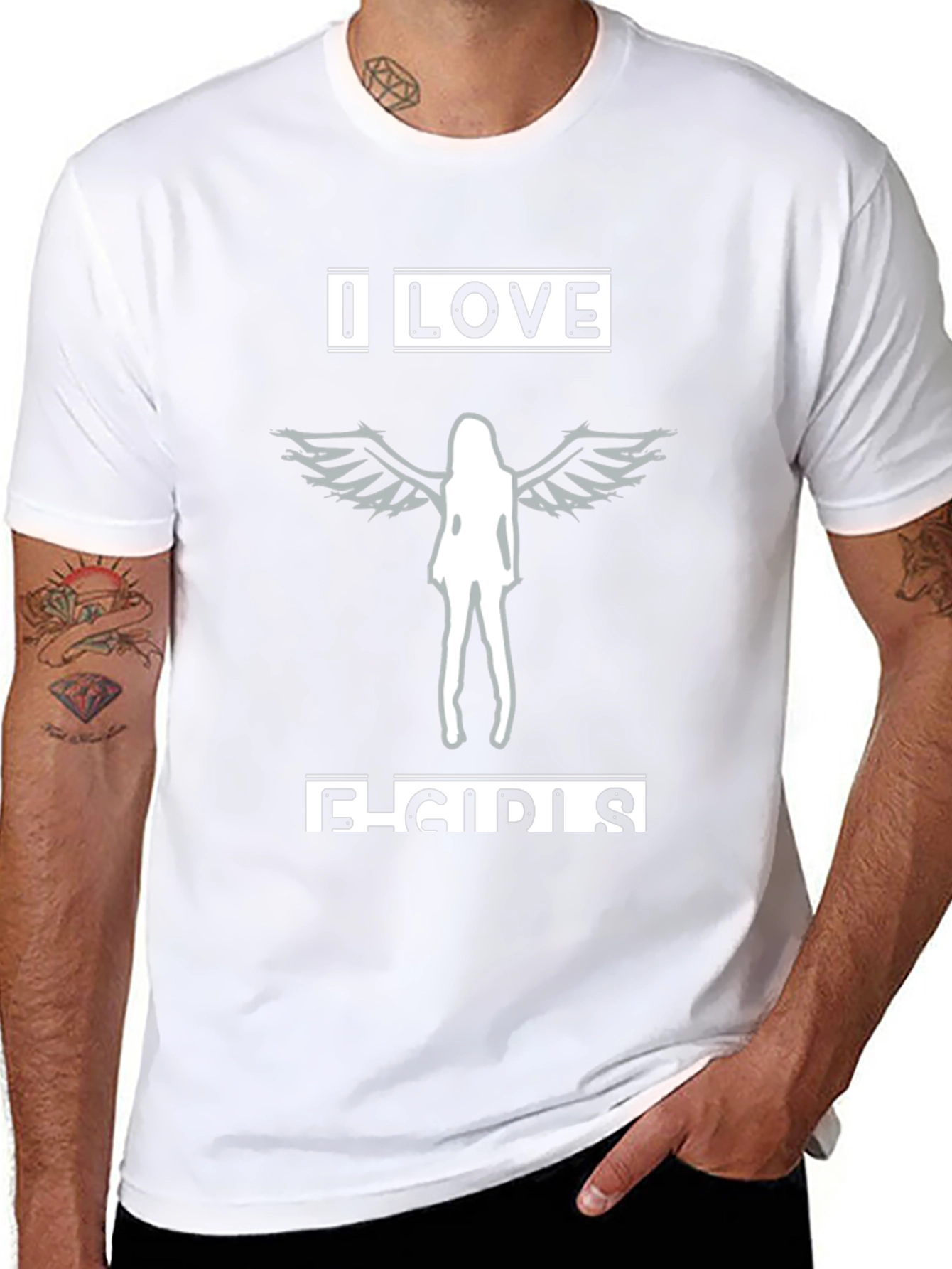 I Love E-Girls Graphic Tee - Black Cotton T-Shirt