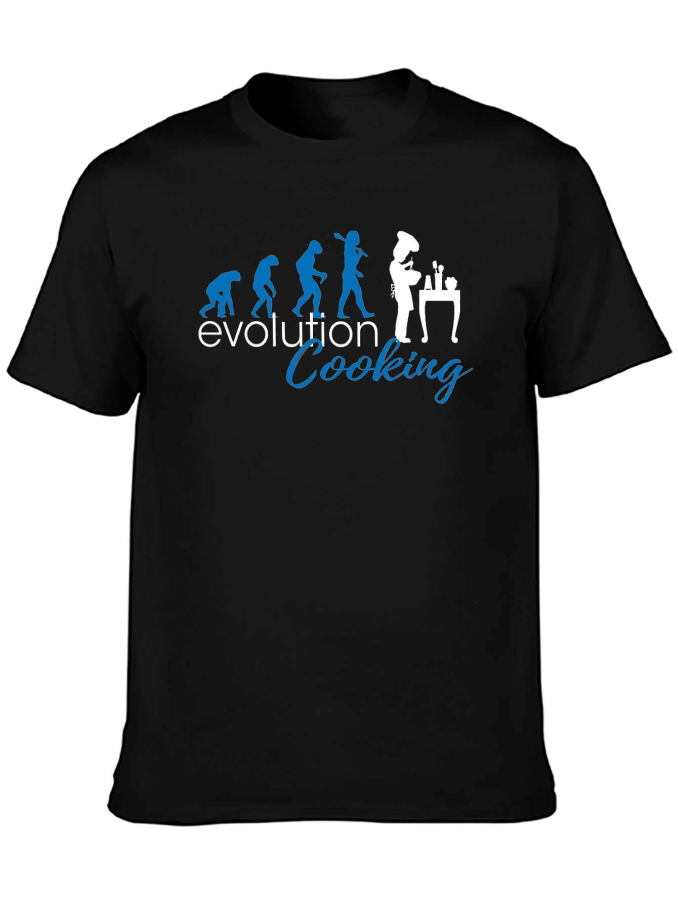 Evolution of Cooking Black T-Shirt