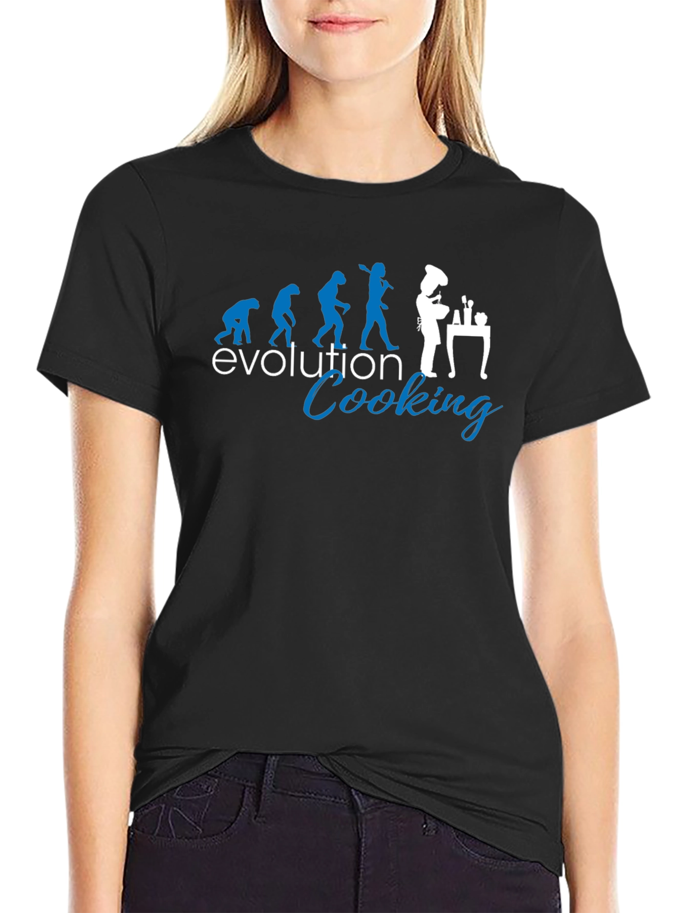 Evolution of Cooking Black T-Shirt