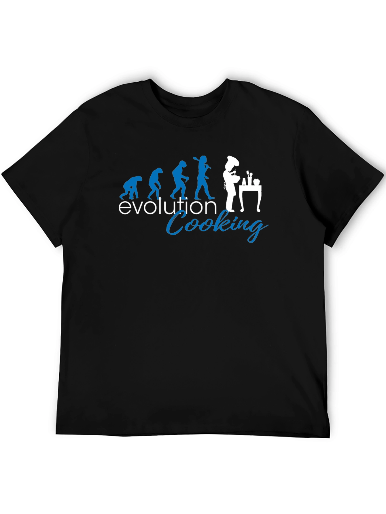 Evolution of Cooking Black T-Shirt