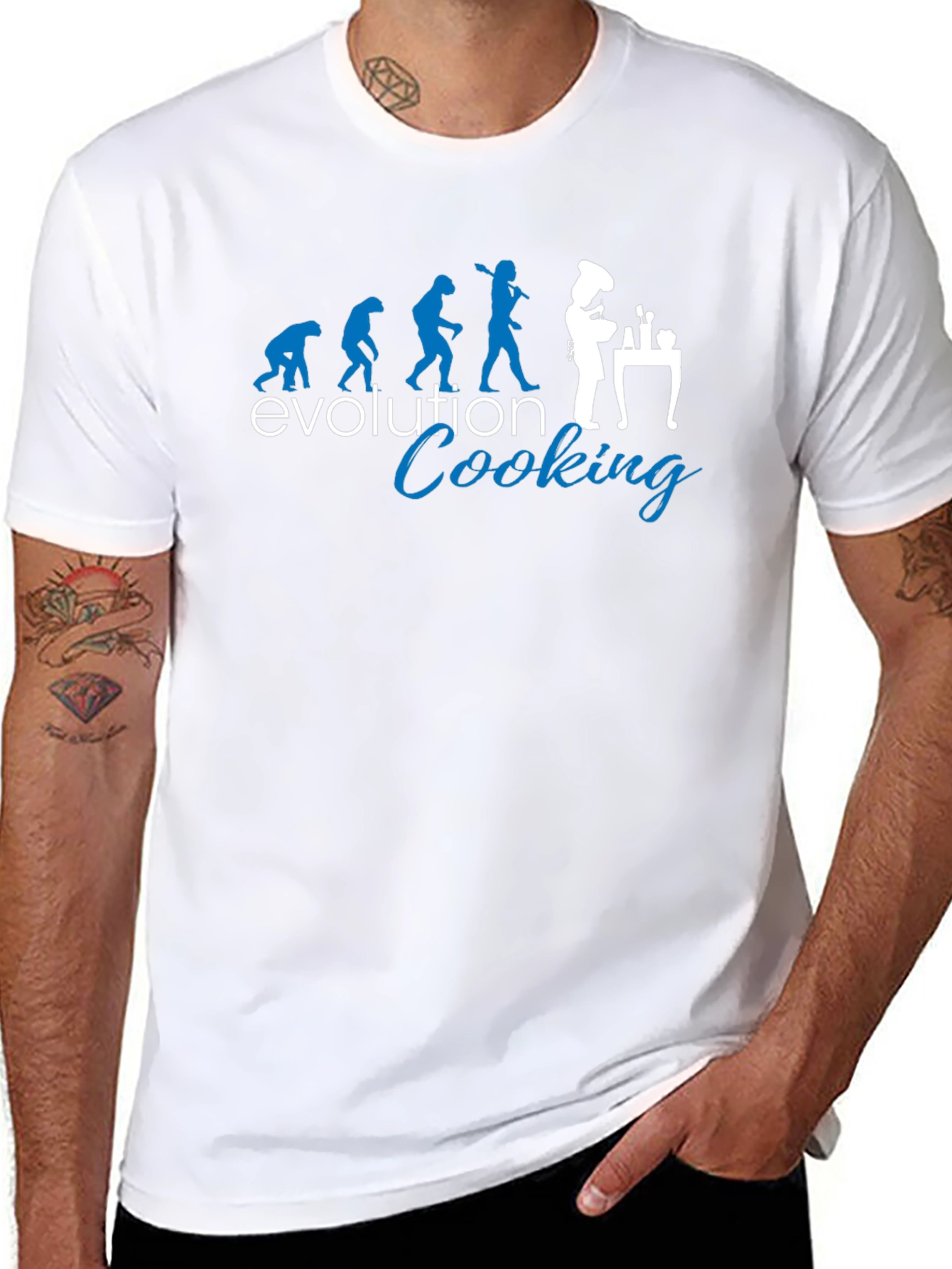 Evolution of Cooking Black T-Shirt