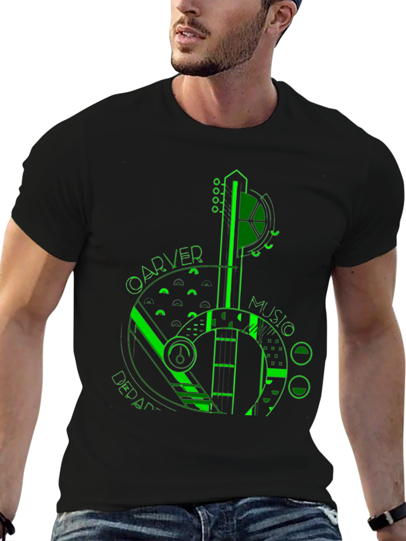 Carver Music Department Guitar Graphic T-Shirt