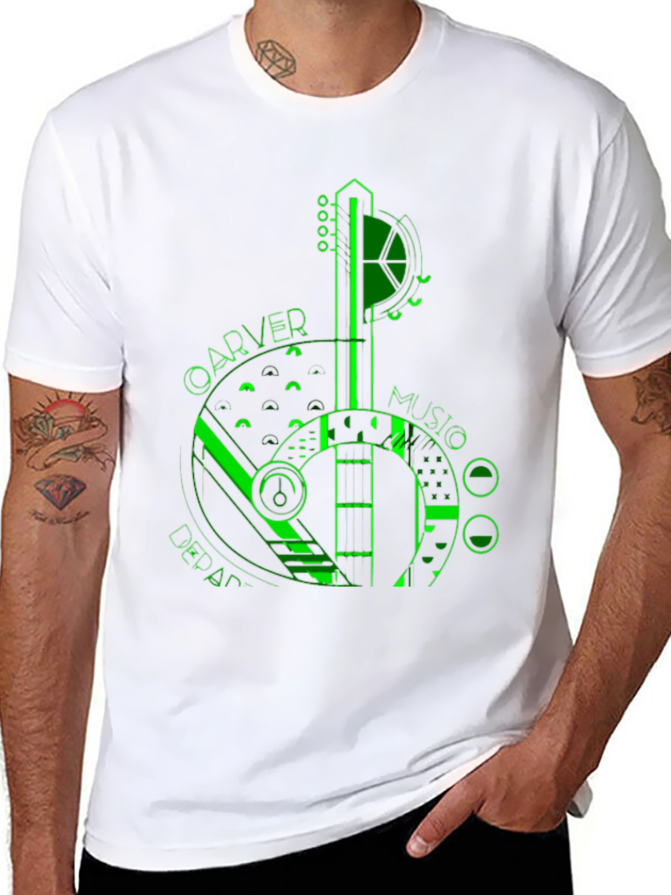 Carver Music Department Guitar Graphic T-Shirt