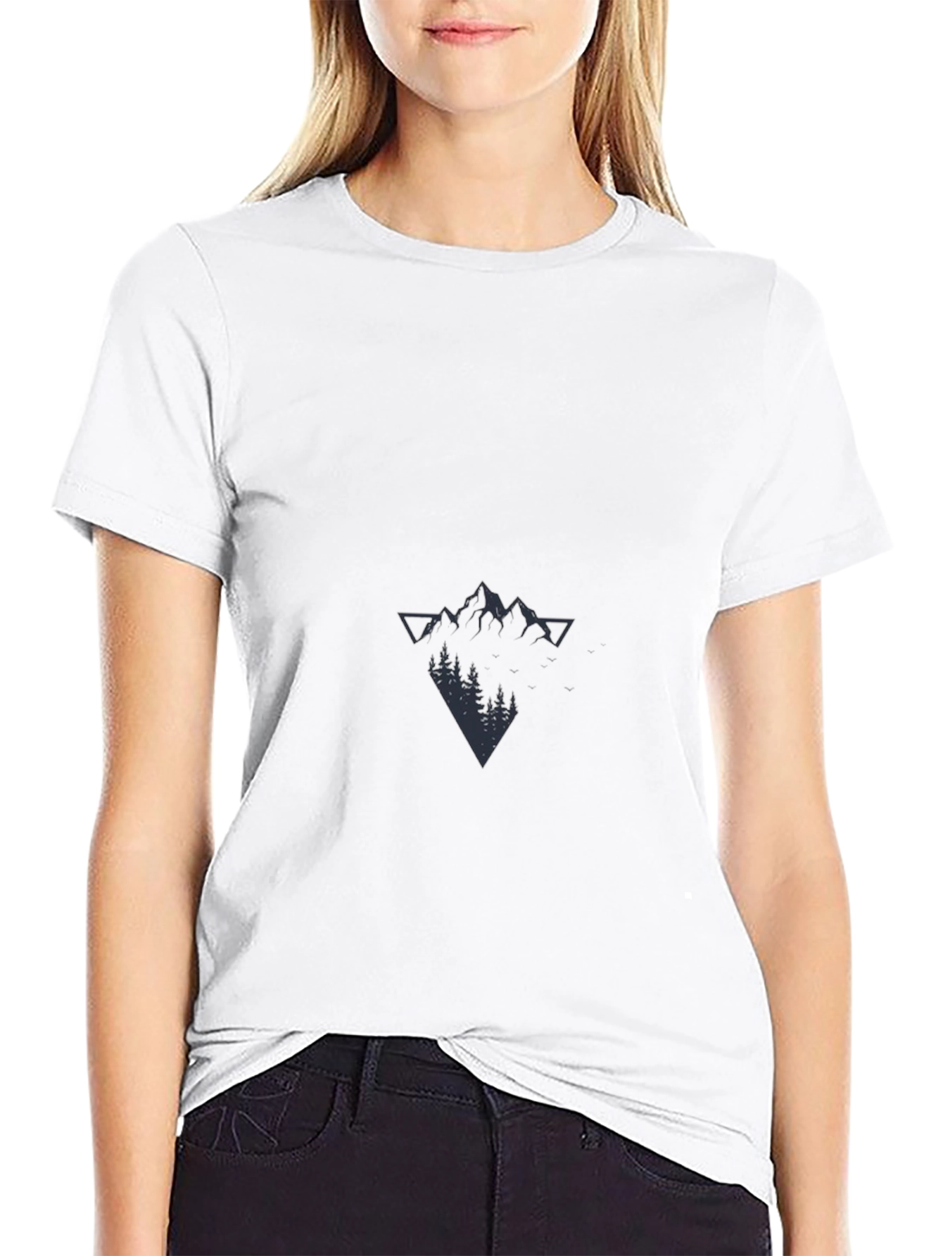 Mens Black Mountain Graphic Tee - Modern & Stylish