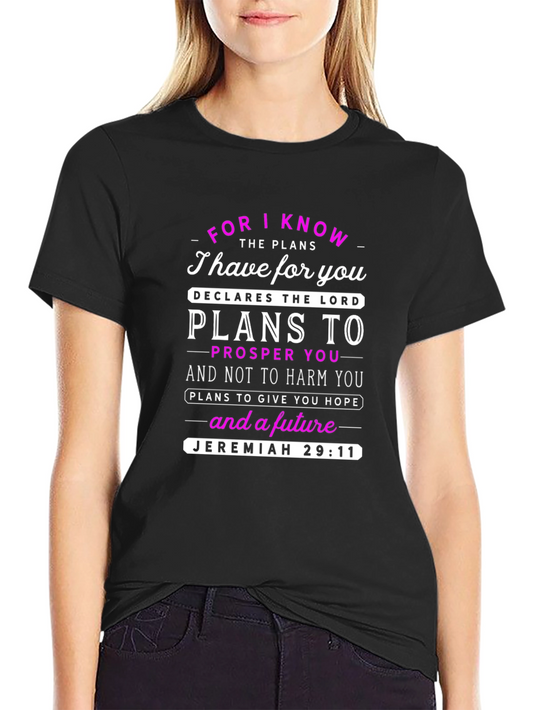 Jeremiah 29:11 Christian T-Shirt Bible Verse Faith Tee