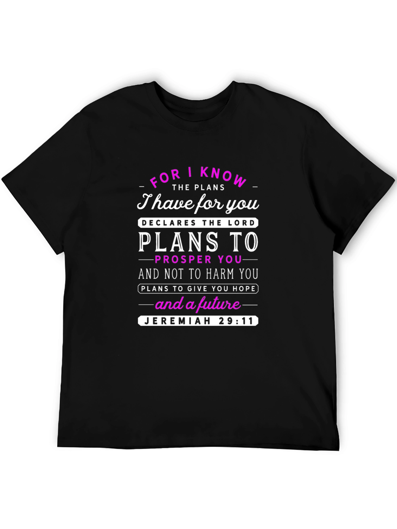 Jeremiah 29:11 Christian T-Shirt Bible Verse Faith Tee