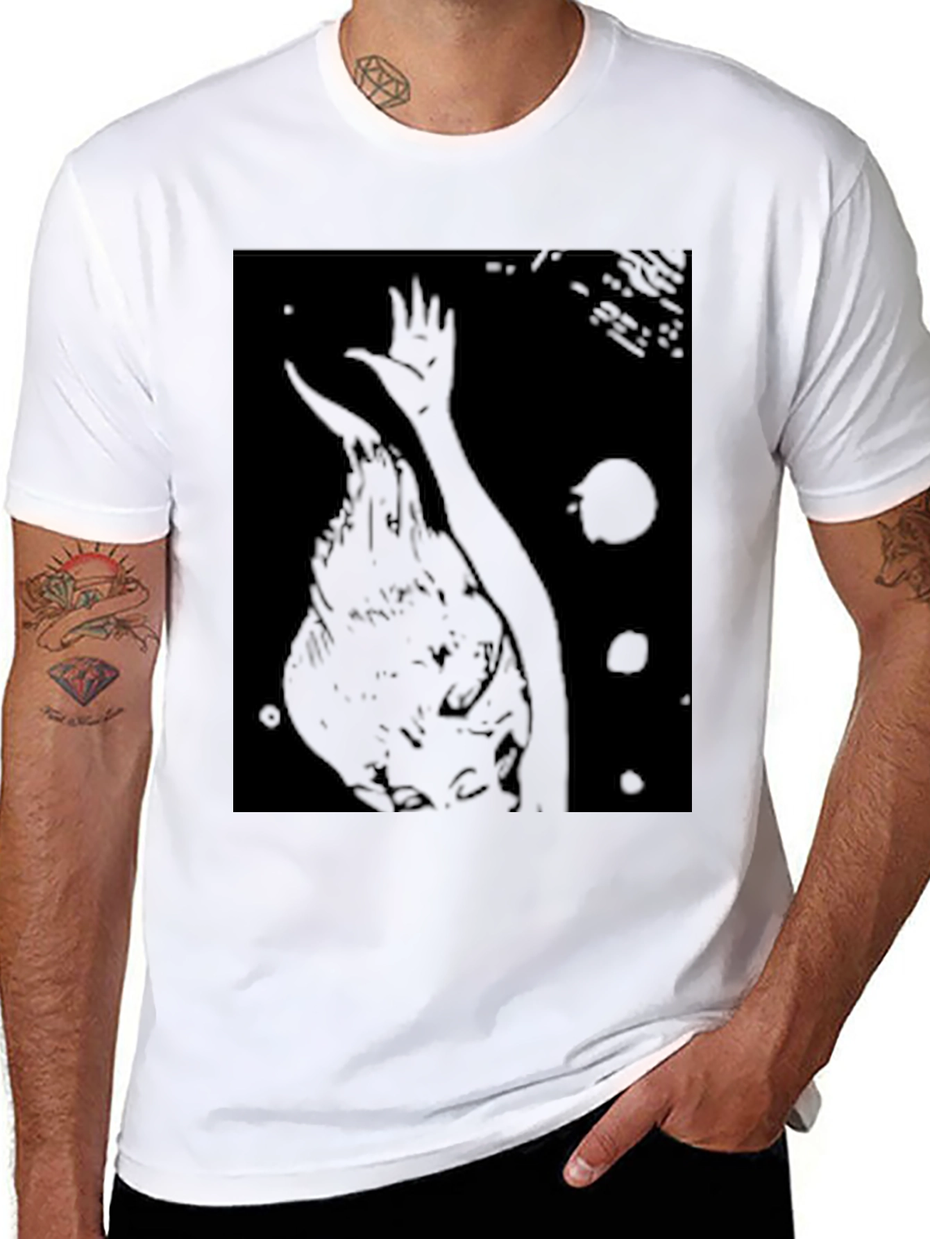 Dark Art Graphic Tee - Black Cotton
