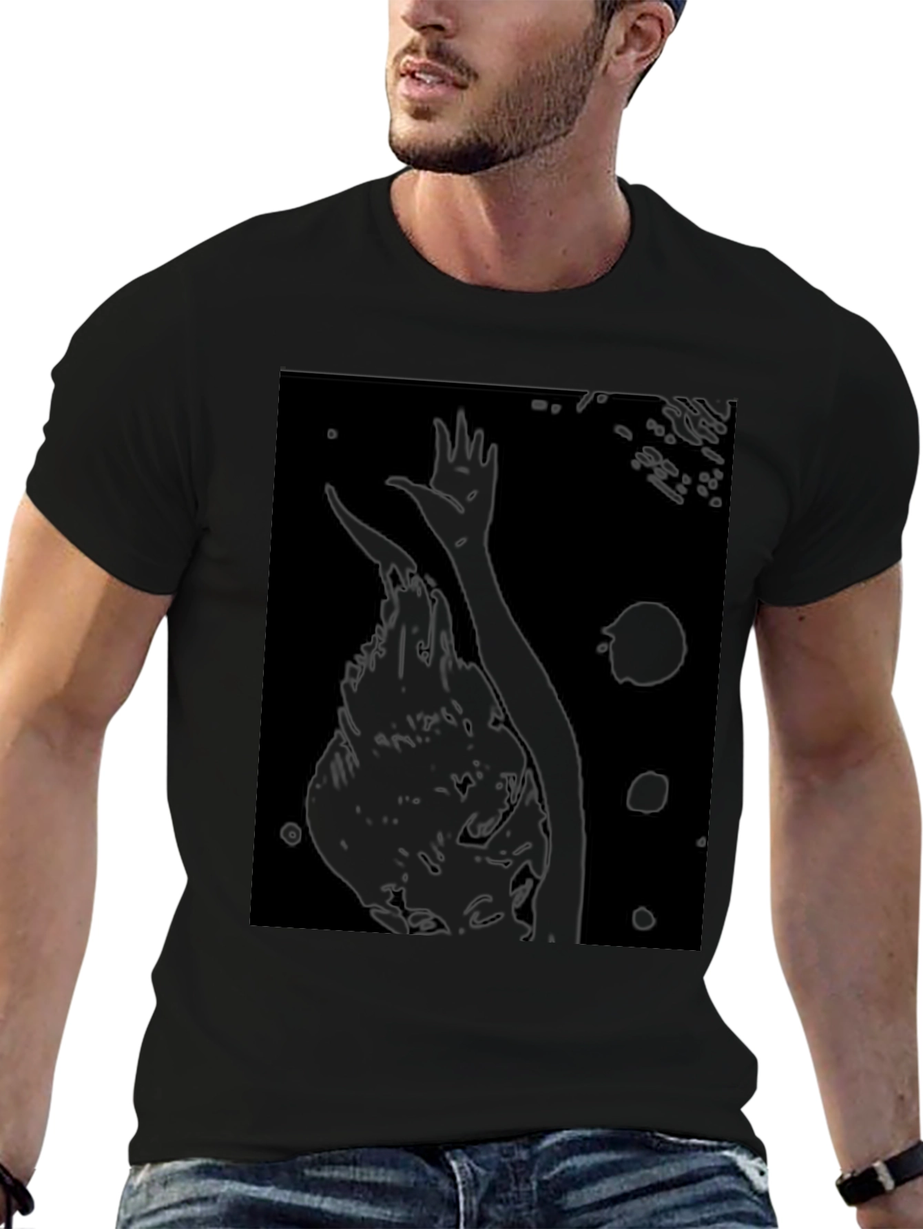 Dark Art Graphic Tee - Black Cotton