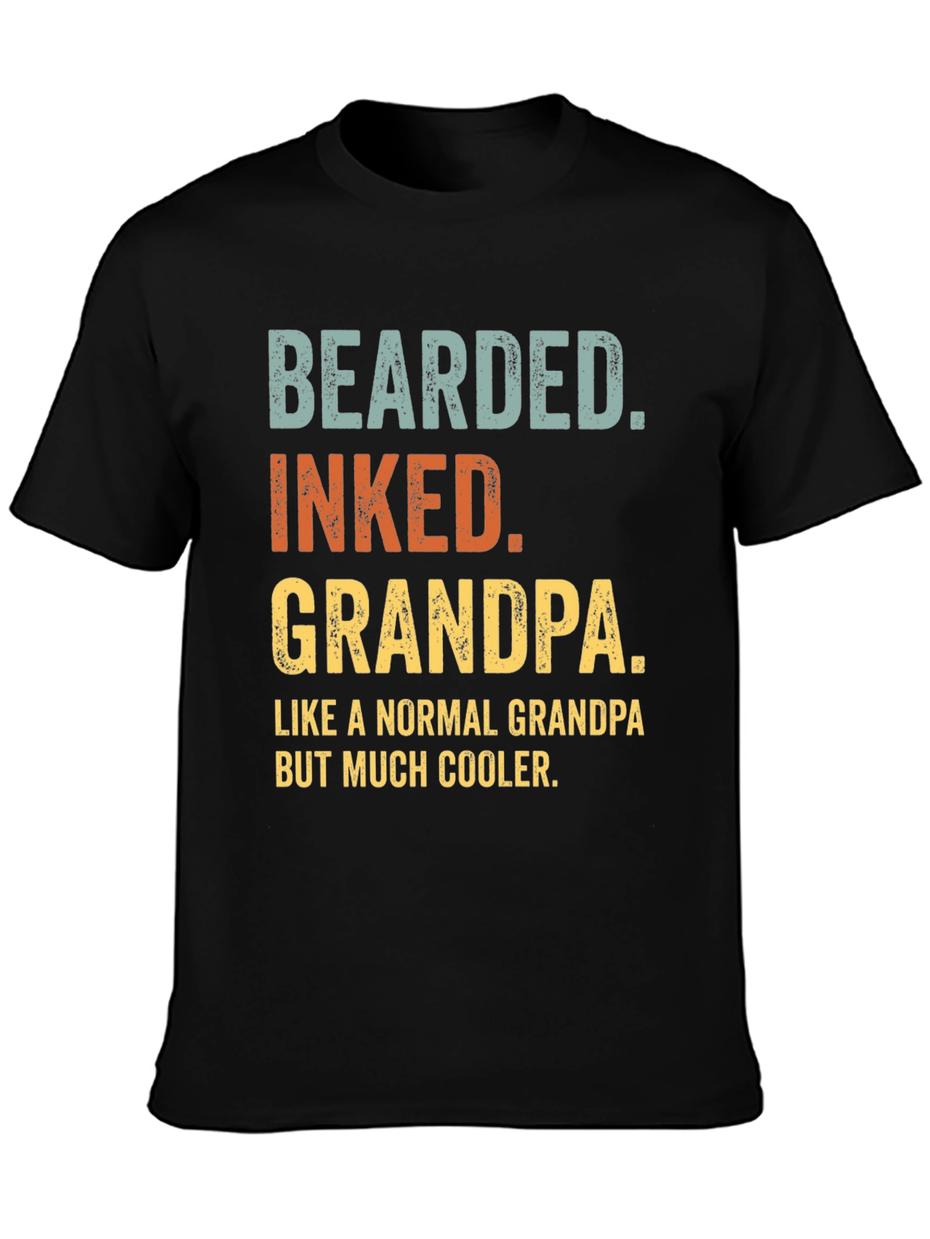 Bearded Inked Grandpa T-Shirt - Cool Grandpa Style