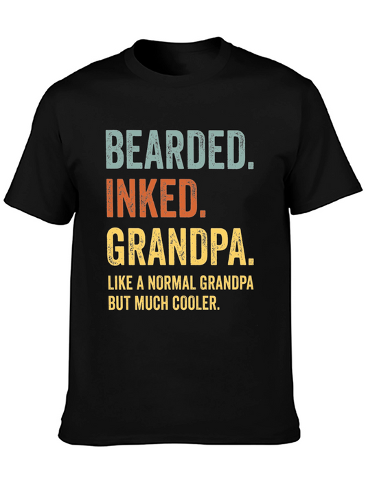 Bearded Inked Grandpa T-Shirt - Cool Grandpa Style