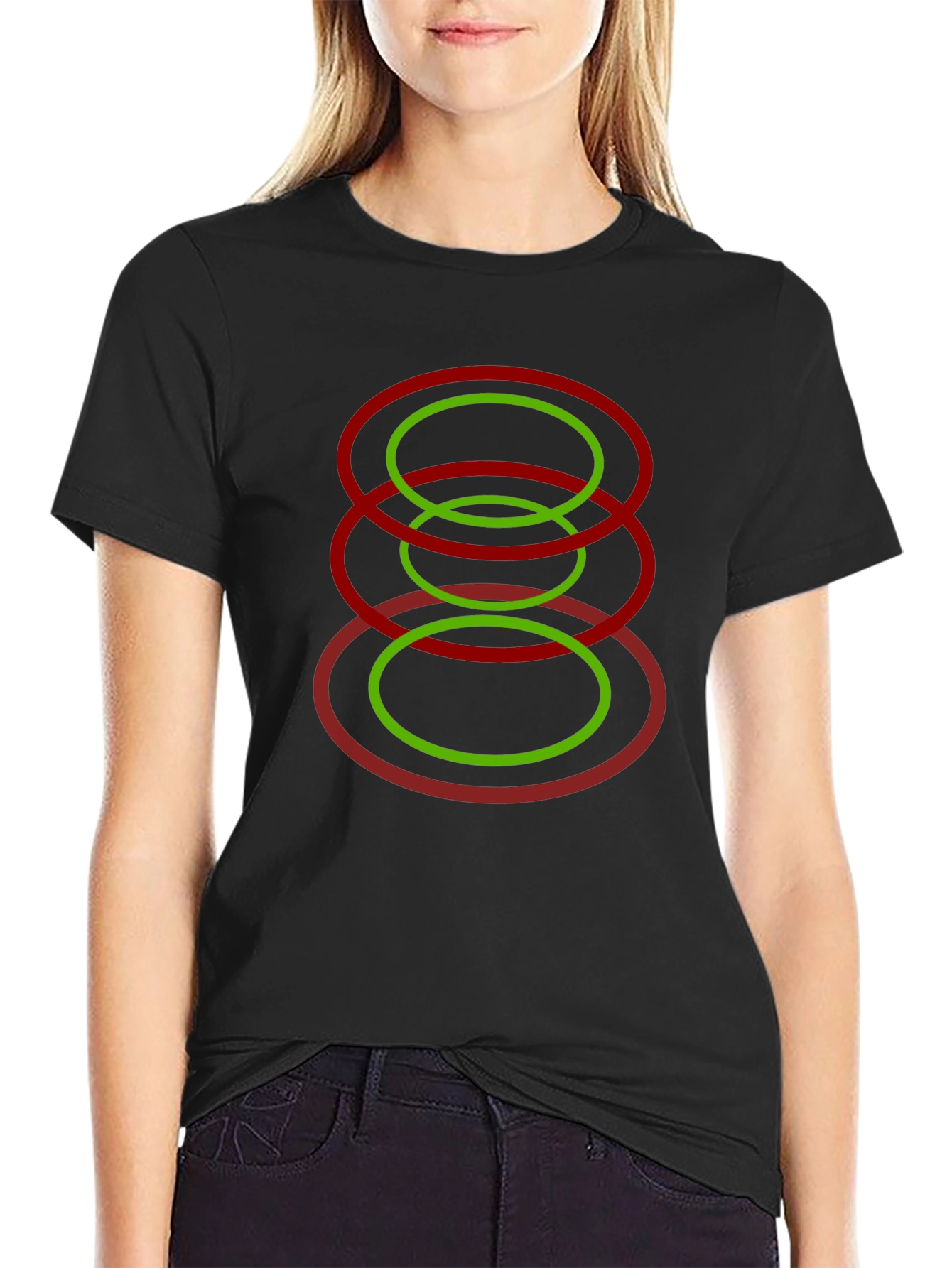 Modern Geometric Oval Design T-Shirt