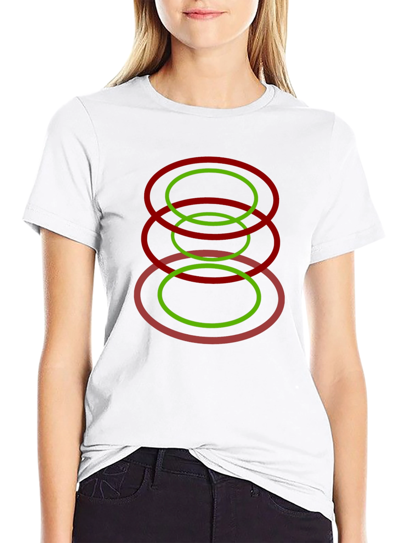 Modern Geometric Oval Design T-Shirt