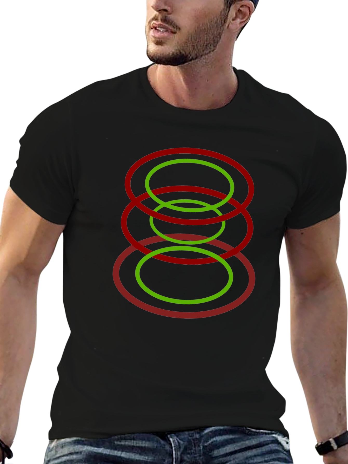Modern Geometric Oval Design T-Shirt