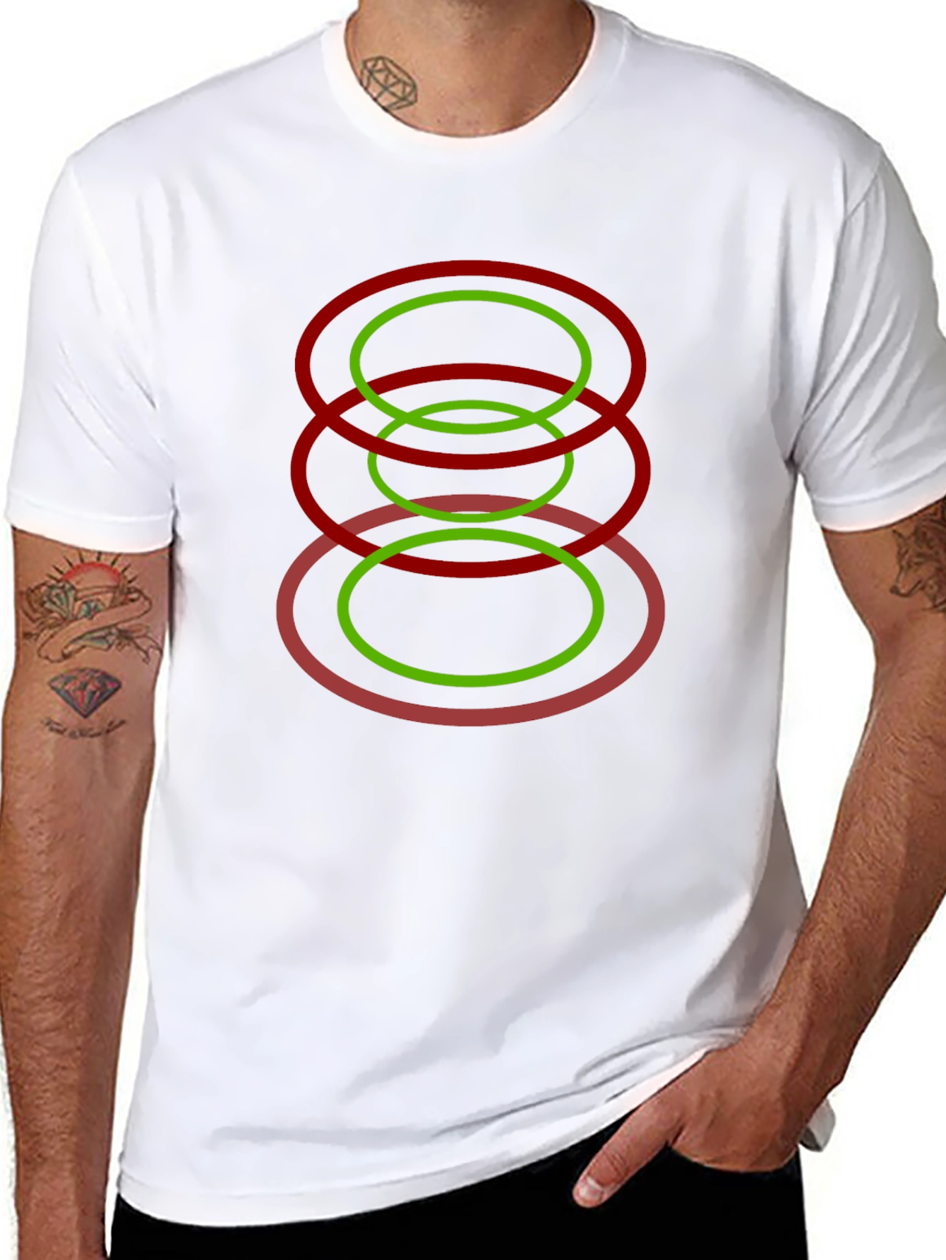 Modern Geometric Oval Design T-Shirt