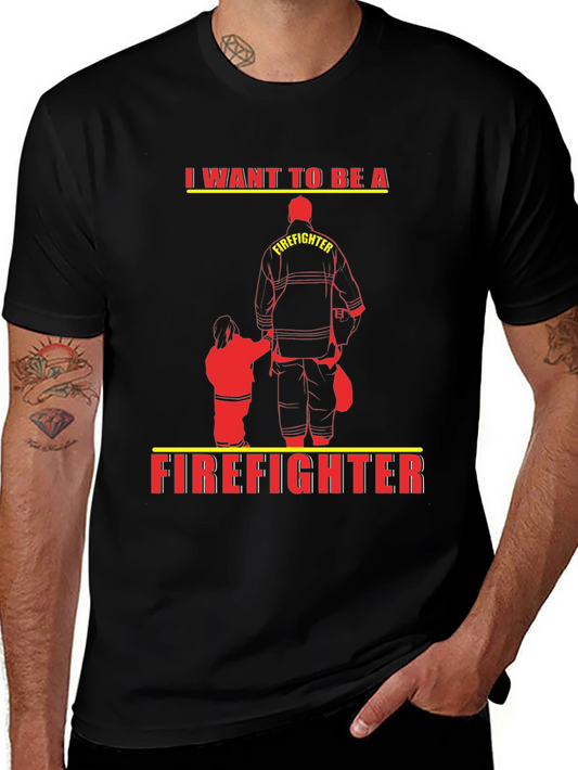 Future Firefighter Tee - Black Cotton Graphic T-Shirt