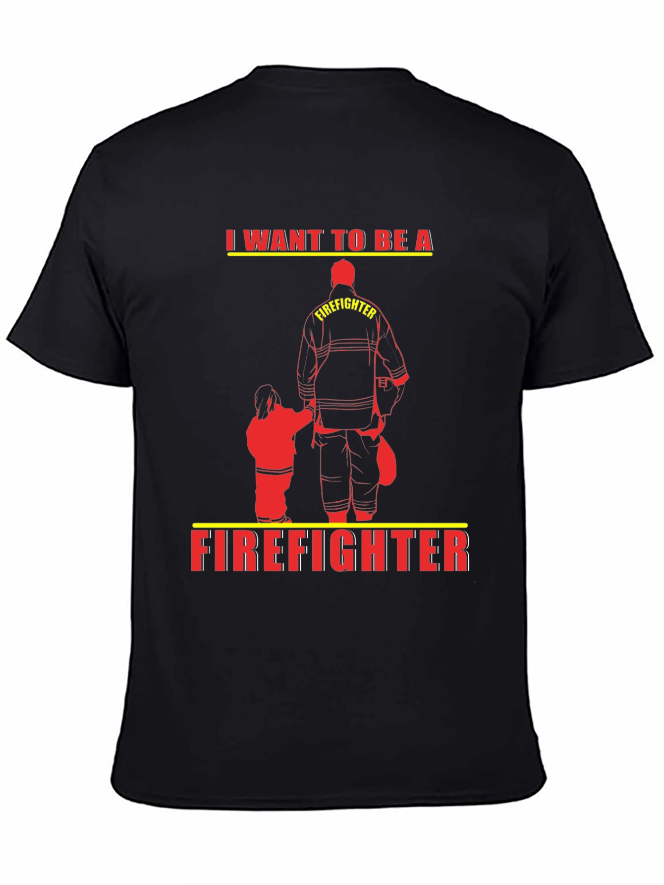 Future Firefighter Tee - Black Cotton Graphic T-Shirt